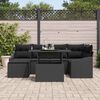 vidaXL Tuin Sofa Set 7 pcs Zwart Poly Rattan en Poedergecoat Staal