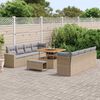 vidaXL Tuinbankenset 12 pcs Beige en Licht Grijs poly rattan