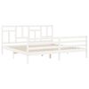vidaXL Bedframe met hoofdbord massief hout wit 200x200 cm