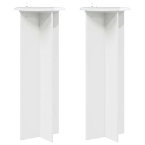 vidaXL Plantenstandaard 2 pcs Hoogglans Wit &Oslash;40 x 100 cm Bewerkt hout