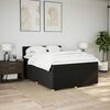 vidaXL Boxspring met matras stof zwart 140x190 cm