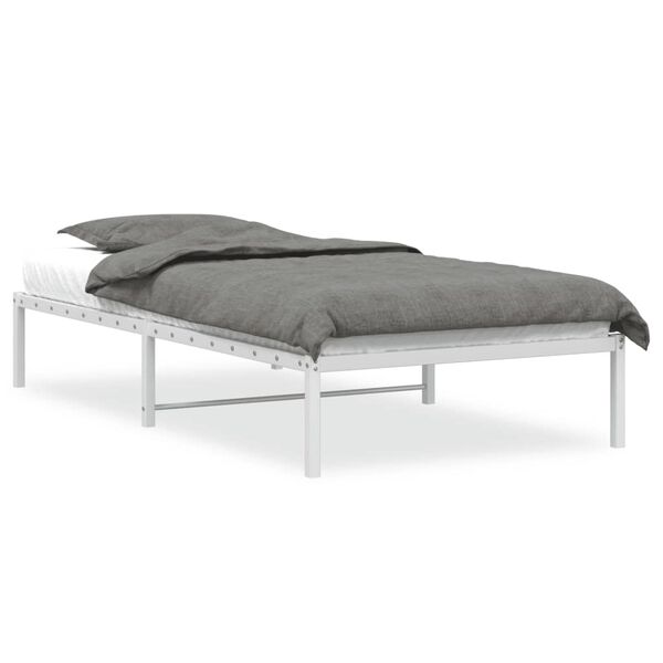 vidaXL Bedframe metaal wit 107x203 cm
