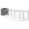 vidaXL Kippenhok met ren 117x609x123 cm gegalvaniseerd staal antraciet
