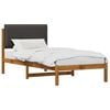 vidaXL Bedframe met gestoffeerd hoofdbord Naturel en donkergrijs