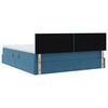 vidaXL Opbergbed met LED met matras Donkerblauw 160 x 200 cm Fluweel