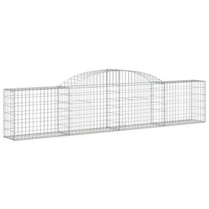 vidaXL Schanskorf gewelfd 300x30x60/80 cm gegalvaniseerd ijzer