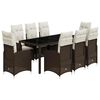 vidaXL 9-delige Bistroset met kussens poly rattan bruin