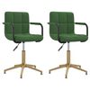 vidaXL Eetkamerstoelen draaibaar 2 st fluweel donkergroen