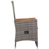 vidaXL 5-delige Tuinset met kussens poly rattan grijs