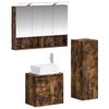 vidaXL Badkamermeubelset 4 pcs Gerookt eiken Bewerkt hout en glas
