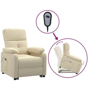 vidaXL Sta-op-stoel stof cr&egrave;mekleurig