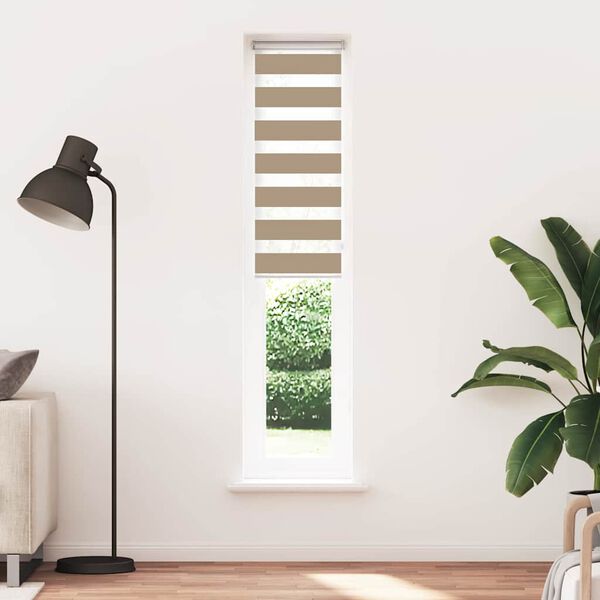 vidaXL Zebra Blind 40x200 cm stofbreedte 35,9 cm polyester zandbruin