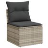 vidaXL 11-delige Loungeset met kussens poly rattan lichtgrijs