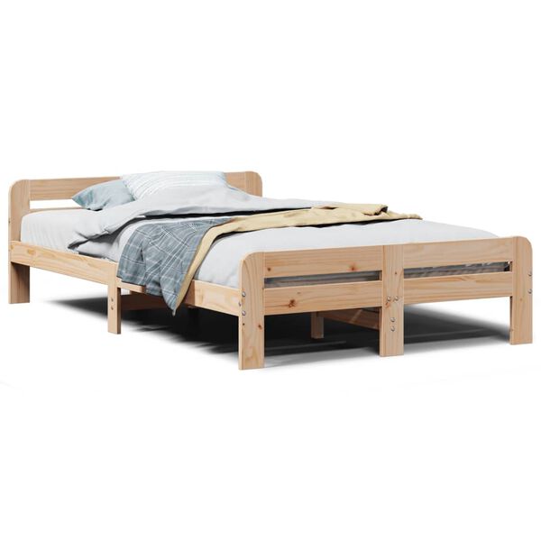 vidaXL Bedframe zonder matras massief grenenhout 120x190 cm