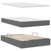 vidaXL Opbergbed met LED met matras Donkergrijs 120 x 190 cm Stof