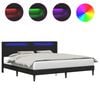 vidaXL Bedframe met LED-stripverlichting Zwart 200 x200 cm Kunstleer