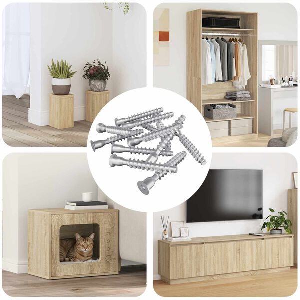 vidaXL Confirmatschroeven 12 pcs Zilver &Oslash;7 x 50 mm Metaal