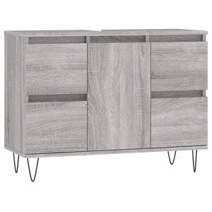 vidaXL Badkamerkast 80x33x60 cm bewerkt hout grijs sonoma eikenkleurig