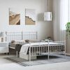 vidaXL Bedframe met hoofd- en voeteneinde metaal wit 150x200 cm