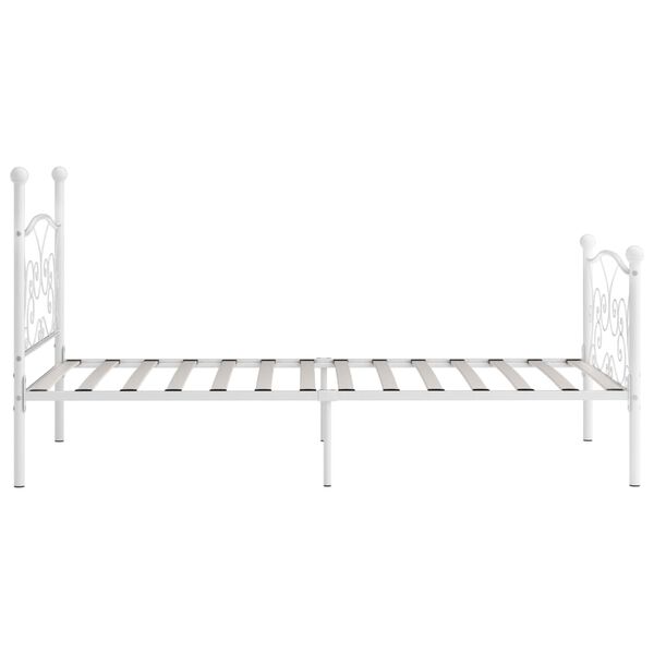 vidaXL Bedframe met lattenbodem metaal wit 90x200 cm