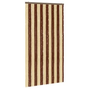 vidaXL Insecten Gordijn Chenille Bruin en beige 118 x 220 cm 100% PP
