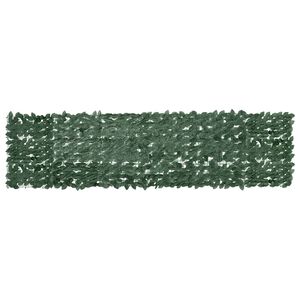 vidaXL Balkonscherm met donkergroene bladeren 300x75 cm