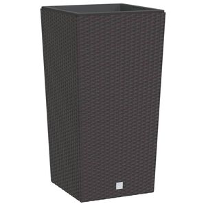 vidaXL Plantenbak met uitneembare bak rattan-look 21/49 L PP bruin