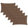 vidaXL Kussensloop 6 st HOUTEN Licht Bruin 40 x 60 cm Nep Konijnenbont