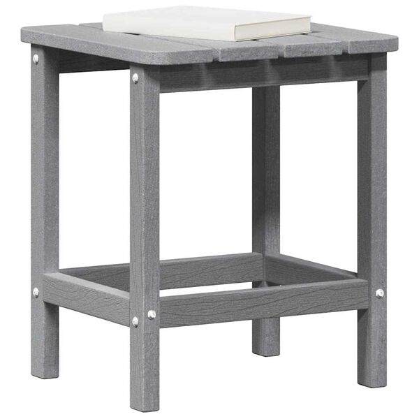 vidaXL Adirondack Zij Tafel Lichtgrijs 38 x 38 x 46 cm HDPE