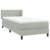 vidaXL Boxspring met matras fluweel lichtgrijs 100x210 cm