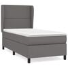 vidaXL Boxspring met matras kunstleer grijs 100x200 cm