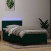 vidaXL Boxspring met matras en LED fluweel donkergroen 90x220 cm