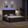 vidaXL Ottoman bed met matrassen en LED's 180x200cm stof donkerbruin