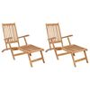 vidaXL Vouwdeckstoel 2 pcs Naturel Massief Teakhout