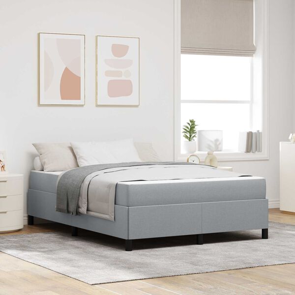 vidaXL Boxspringbed Lichtgrijs 140 x 200 cm Stof
