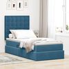 vidaXL Opbergbed met LED met matras Donkerblauw 90 x 190 cm Fluweel