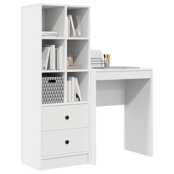 vidaXL Bureau met lade 2 pcs Wit
