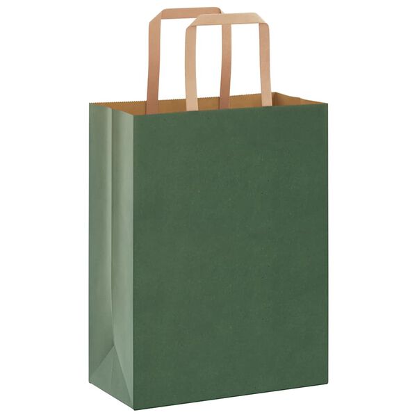 vidaXL Papieren zakken 250 st met hengsels 21x11x28 cm groen
