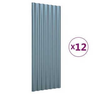 vidaXL Dakpanelen 12 st 100x36 cm gegalvaniseerd staal grijs