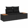 vidaXL Tuin Sofa Set met kussen 5 pcs Zwart Poly riet