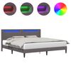 vidaXL Bedframe met LED-stripverlichting Grijs 200 x200 cm Kunstleer