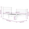 vidaXL Bedframe massief grenenhout wit 90x200 cm