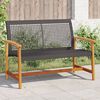 vidaXL Tuinbank 112 cm poly rattan en acaciahout zwart