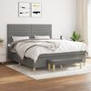 vidaXL Boxspring met matras stof donkergrijs 180x200 cm