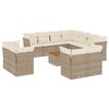 vidaXL 12-delige Loungeset met kussens poly rattan beige