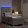 vidaXL LED Box Spring Bed met matras Taupe 100 x 200 cm Stof