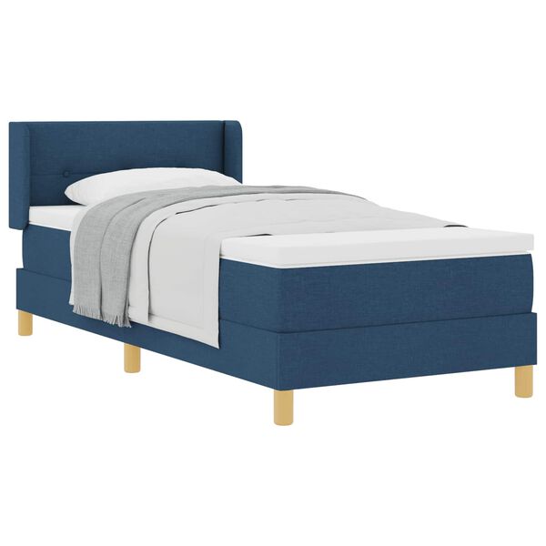 vidaXL Boxspringbed met matras met hoofdeinde Blauw 100 x 200 cm Stof