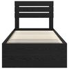 vidaXL Bedframe met hoofdeinde Zwart 100 x 200 cm Massief grenenhout