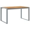 vidaXL Tuinstafel Grijs 140 x 80 x 75 cm Massief Acaciahout
