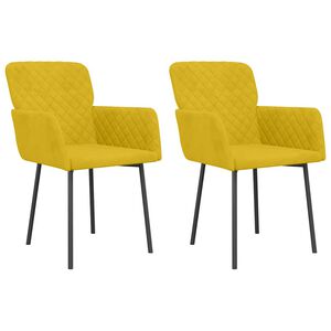 vidaXL Eetkamerstoelen 2 st fluweel geel